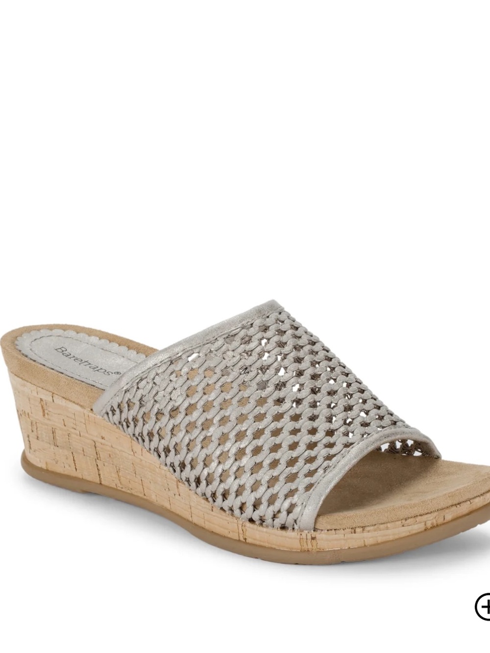 Baretraps FLOSSEY Women's wedge slide Sandals Champagne Cork SZ 9